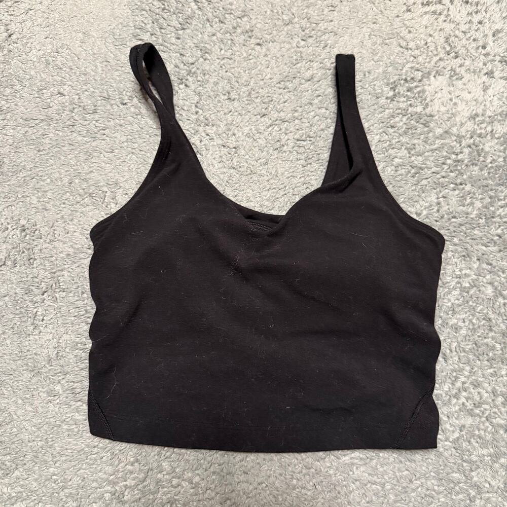 Lululemon Align Crop Tank Bra Womens 4 Workout Four way Stretch Black W1CW4S